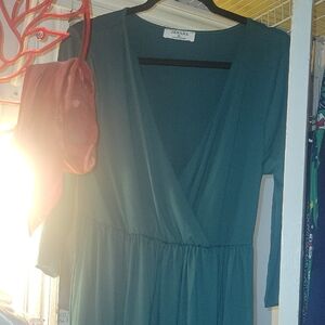 Zenana Outfitters Deep Green Long Sleeve Dress